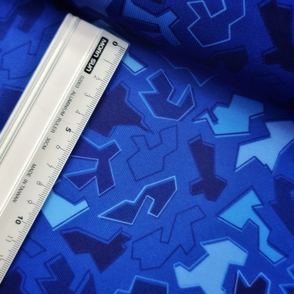 Outdoorstoff | bedruckt | crazy | blau