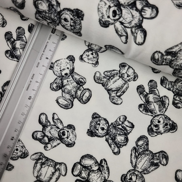 Jersey | bedruckt | Kuschelteddy | weiß