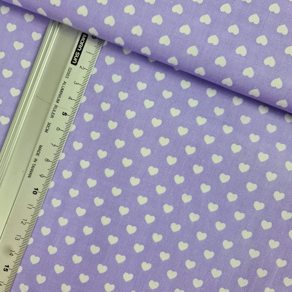 Baumwolle | bedruckt | Herzilein | flieder