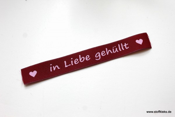 Applikation | Label | in Liebe gehüllt | Beere mit rosa | 1,5 cm