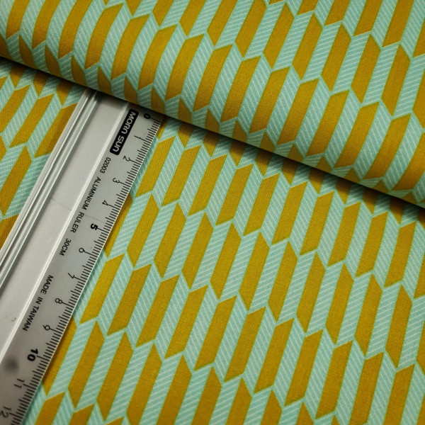 Baumwolle | bedruckt | retro | gelb/grün