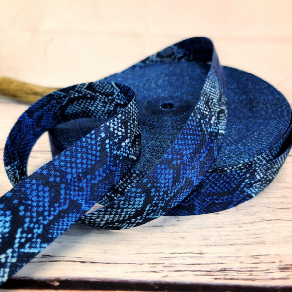 Gurtband | 40mm | snake | blau