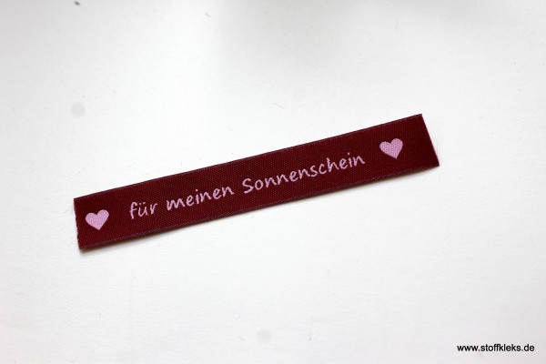 Applikation | Label | für meinen Sonnenschein | Beere mit rosa | 1,5 cm