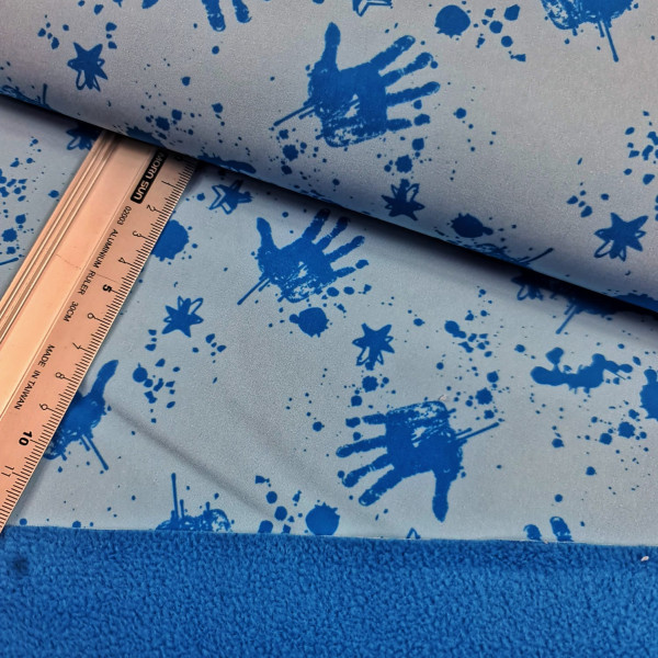Softshell | bedruckt | mini handprint | hellblau