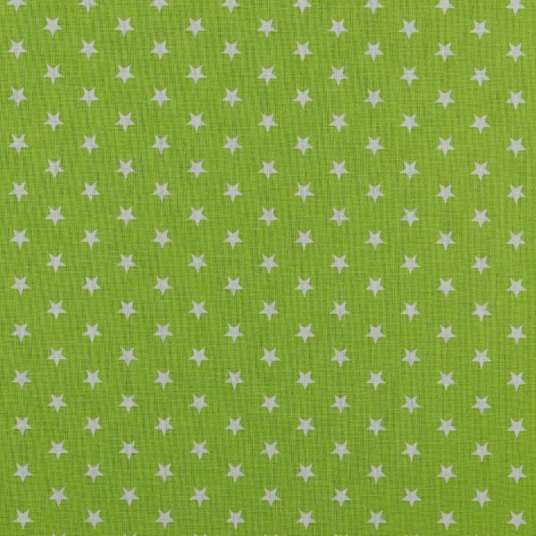 Baumwolle | bedruckt | 10mm Sterne | lime/weiss