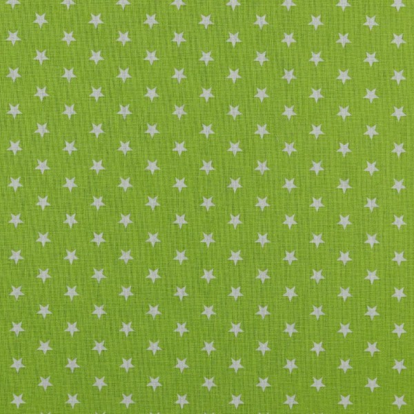 Baumwolle | bedruckt | 10mm Sterne | lime/weiss