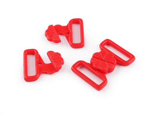 2er Set | Verschluss für Bikini / BH | Blume | rot