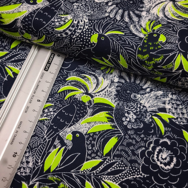 Baumwolle | bedruckt | bird | dunkelblau