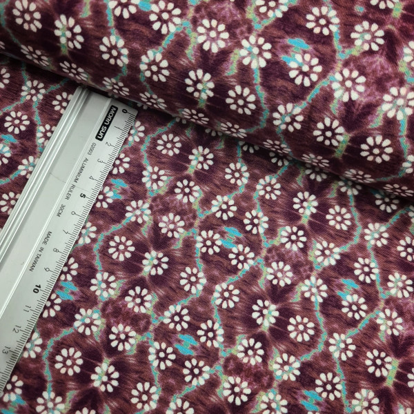 Viskose-Jersey | Blümchen | bordeaux