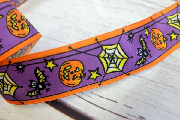 Ripsband | Halloween | lila | 4cm