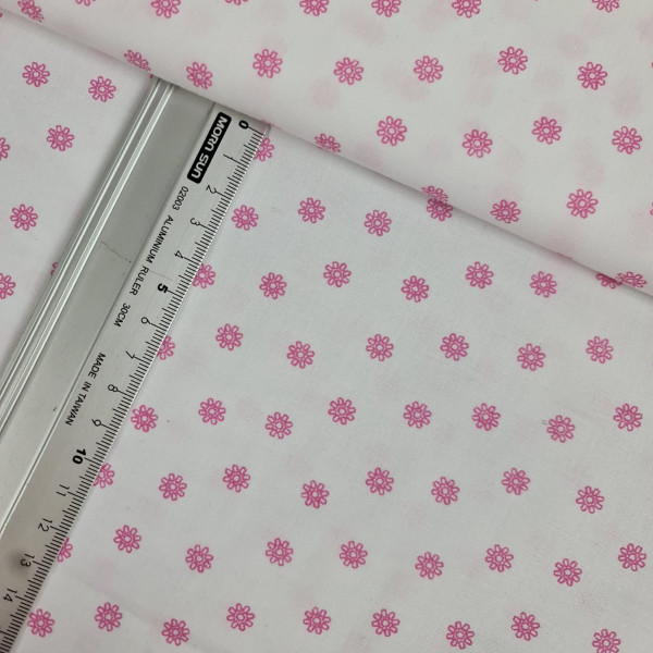 Baumwolle | bedruckt | mini Blüten | weiß