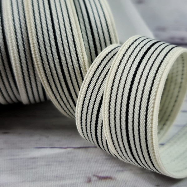 Gummiband | 18mm | Streifen | grün/creme