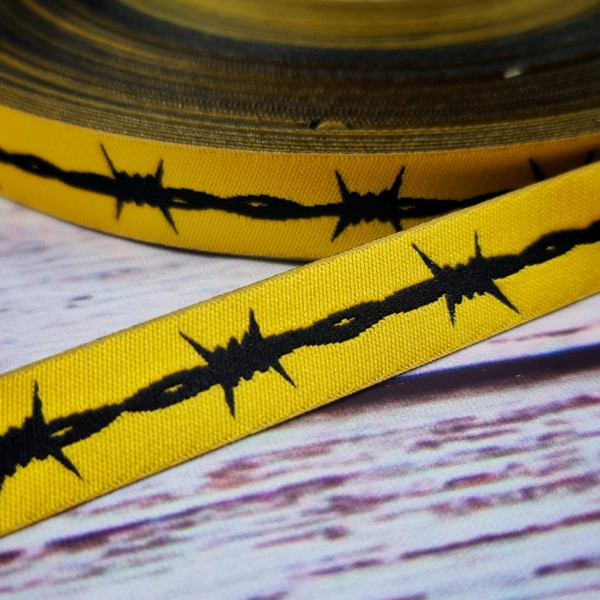 Webband | Stacheldraht | gelb