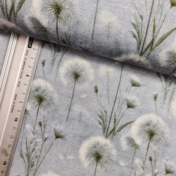 Viskose - Jersey | bedruckt | Pusteblume | grau