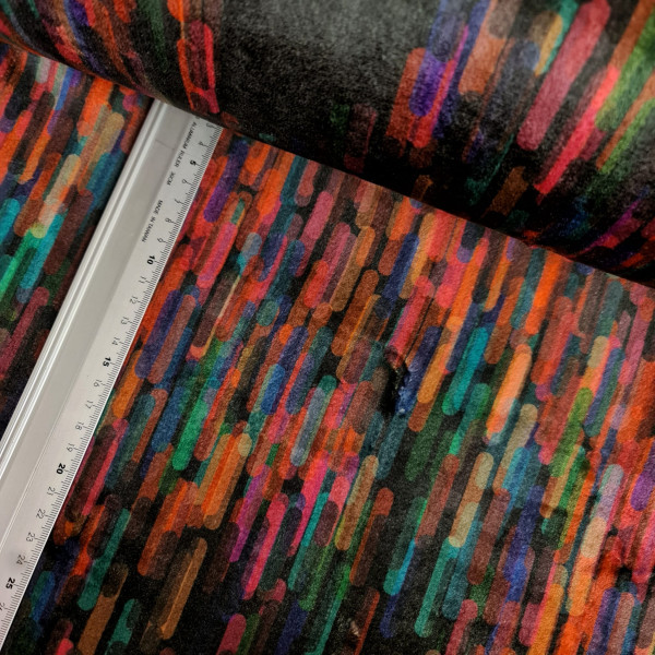 Velourfleece | stripes | rot/bunt
