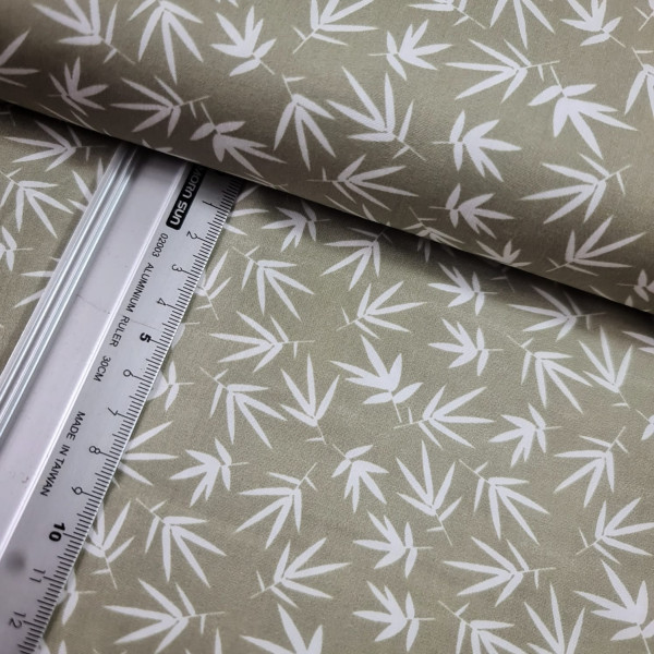Baumwolle | bedruckt | Farn | beige
