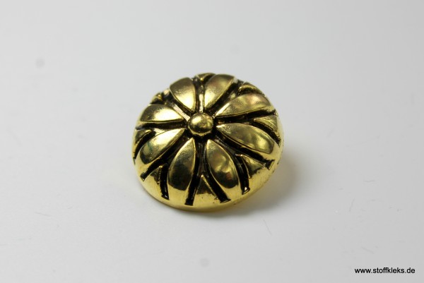 Knopf | Kunststoff | golden flower | 2,2 cm