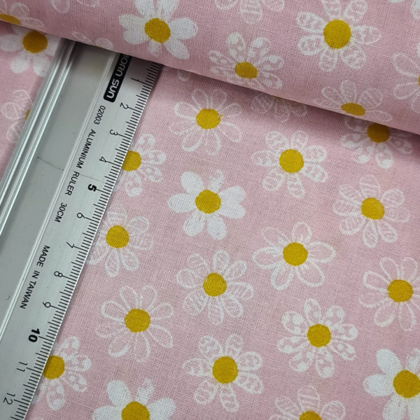 Baumwolle | bedruckt | Blüten | rosa