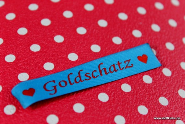 Applikation | Label | Goldschatz | blau