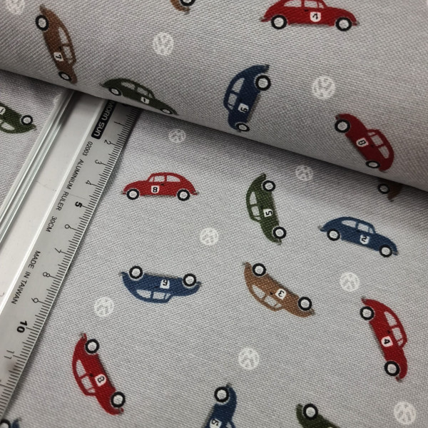 Canvas | Baumwolle | bedruckt | Oldtimer Rennwagen | natur