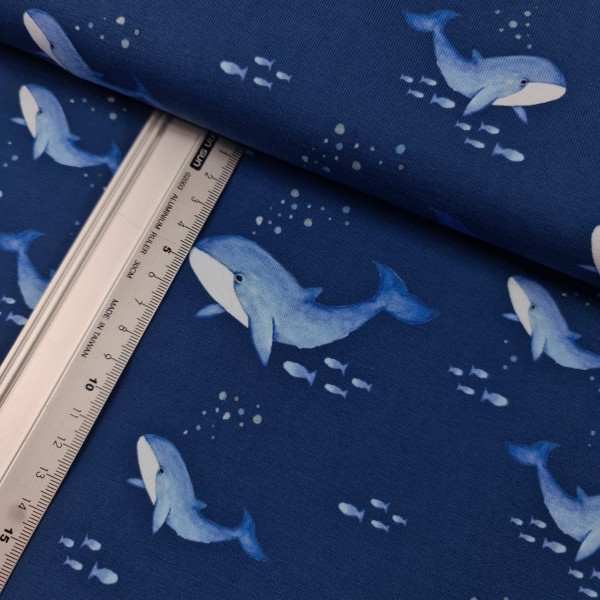 Jersey | bedruckt | Wale | blau