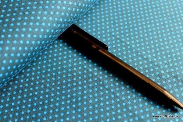 Jersey | bedruckt | 2,5mm Punkte | petrol/türkis