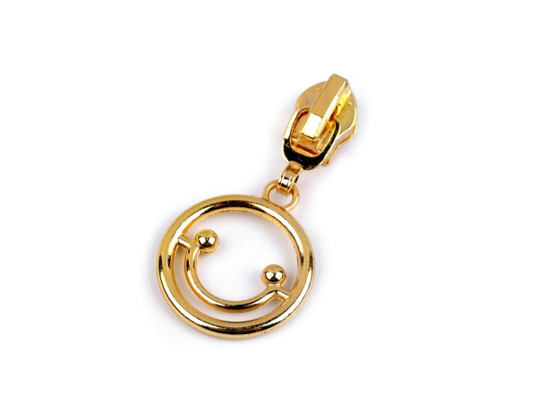 1 Zipper | Reißverschluss | endlos | Spirale 5mm | gold | SMILEY