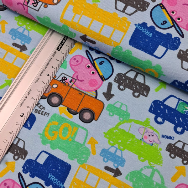 Jersey | bedruckt | Peppa Wutz | hellblau/bunt