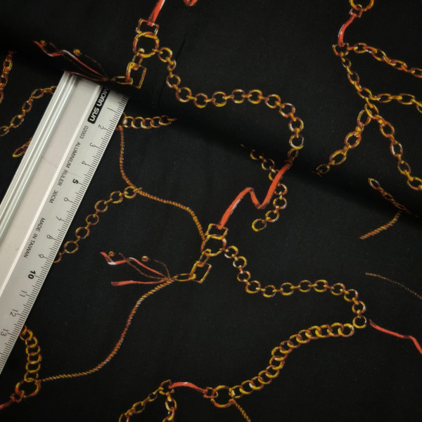 Viskose | bedruckt | chain | schwarz