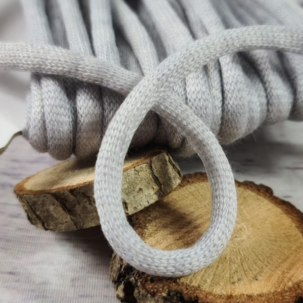 Kordel | gestrickt | weich | 6mm | melange grau