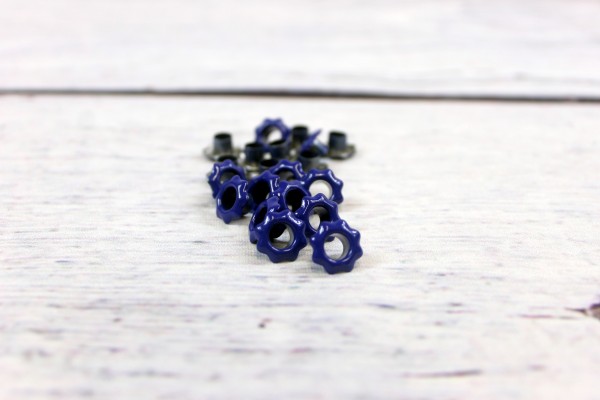 Ösen | 5mm | Blume | blau