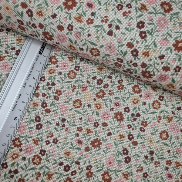 Canvas | Baumwolle | bedruckt | Streublümchen | weiß