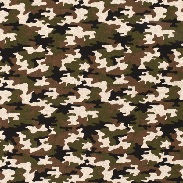 Canvas | Baumwolle | bedruckt | Camouflage | grün