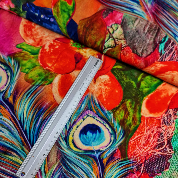 Kunstseide | Pfauenauge | bunt