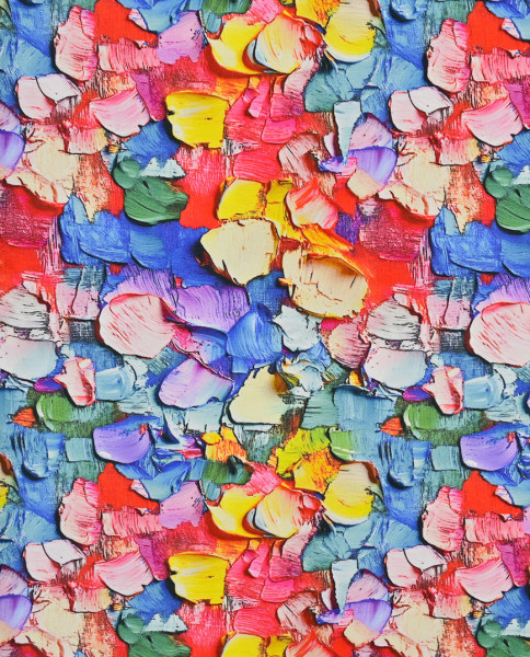 Jersey | bedruckt | 3D painted flower | bunt