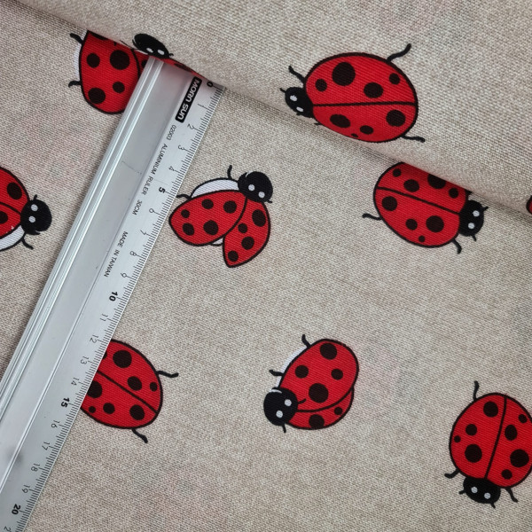 Canvas | Baumwolle | bedruckt | Marienkäfer | natur