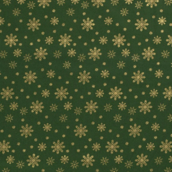 Baumwolle | bedruckt | Weihnachtssterne | foliert | grün