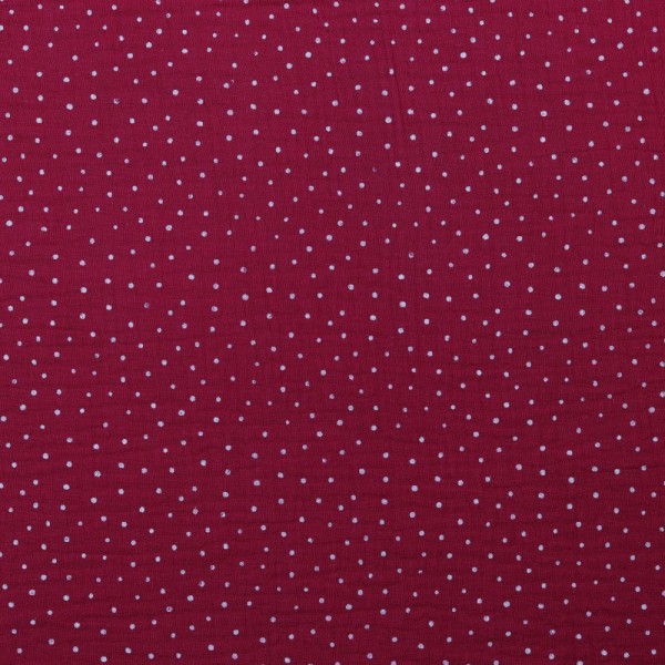 Baumwolle | double gauze / Musselin | kleine Punkte | fuchsia
