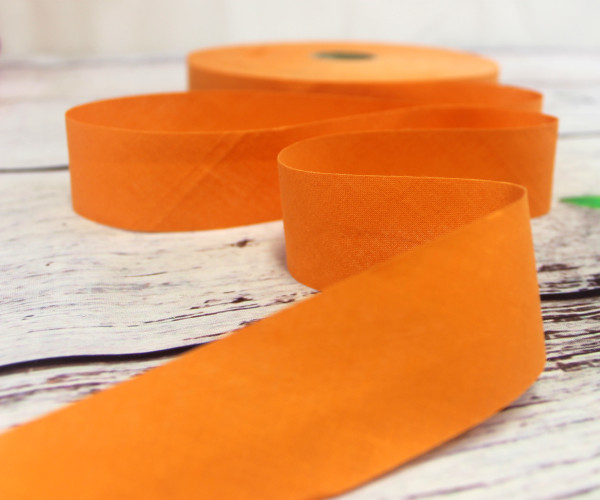 3m Baumwoll - Schrägband | ungefalzt | orange | 3,7cm