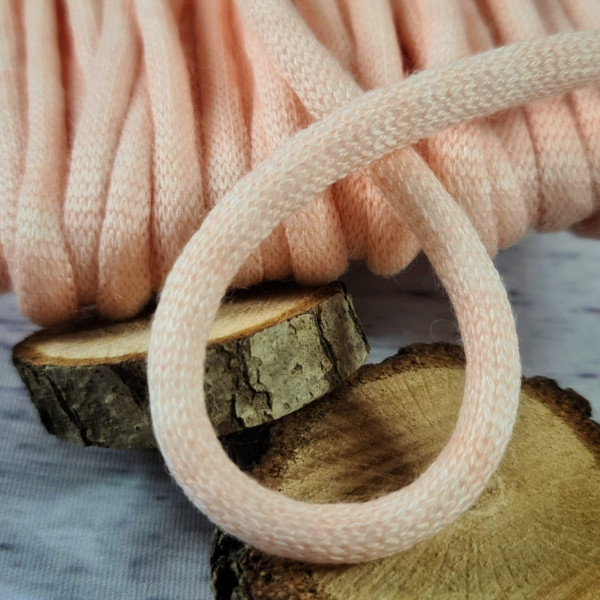 Kordel | gestrickt | weich | 6mm | melange lachs