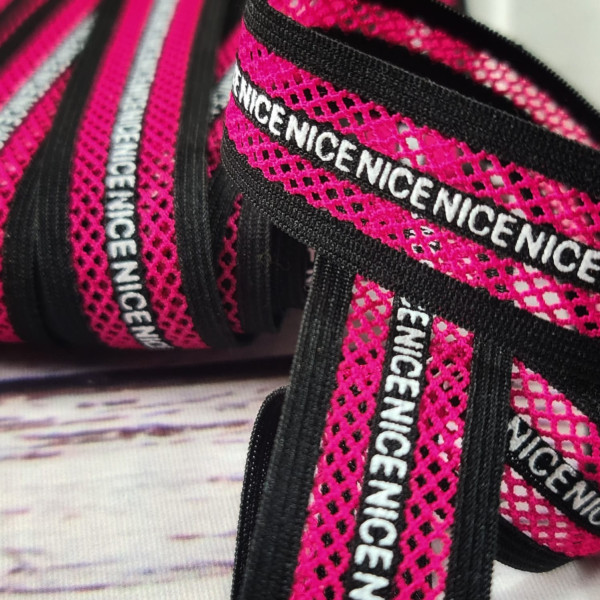 Gummiband | 25mm | NICE | schwarz/silber