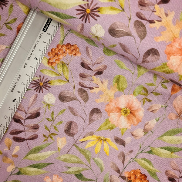 Baumwolle | bedruckt | flowers | flieder