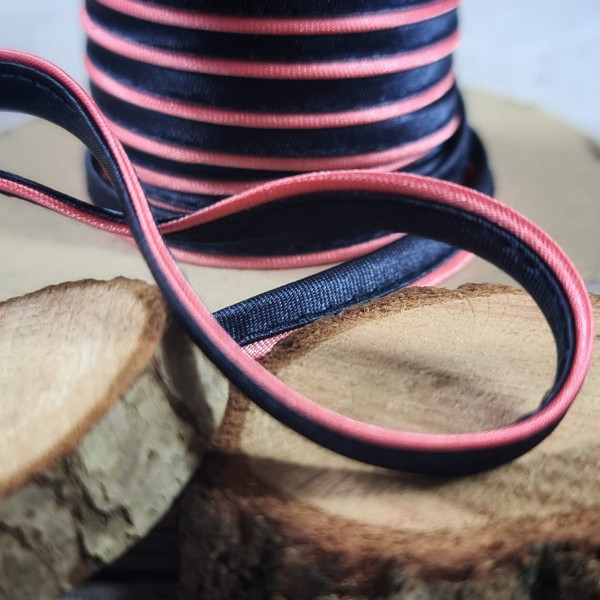 Satinpaspel | 7mm | 2-farbig | 2-farbig | softpink/dunkelblau