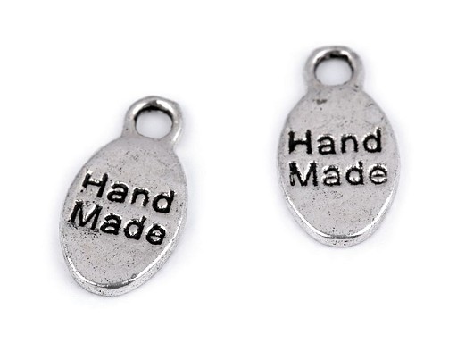 20 Anhänger | handmade | Metall | 8 x 15mm