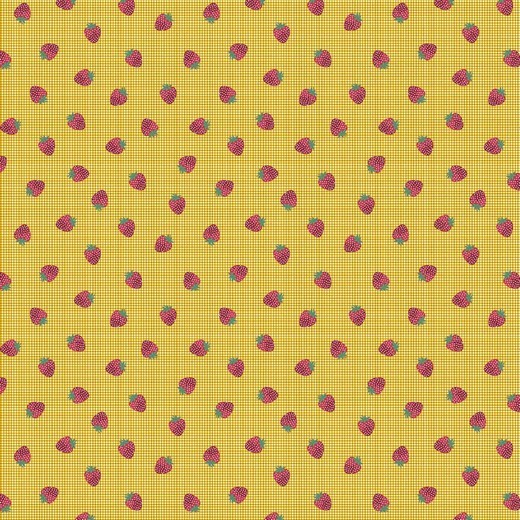 Baumwolle | bedruckt | STRAWBERRY FIELDS | gelb