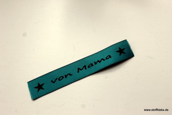 Applikation | Label | von Mama | petrol mit braun | 1,5 cm