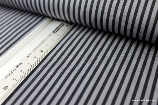 Baumwolle | bedruckt | long stripes | schwarz/mausgrau