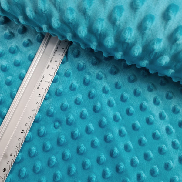 Minkifleece | dots | dunkel türkis