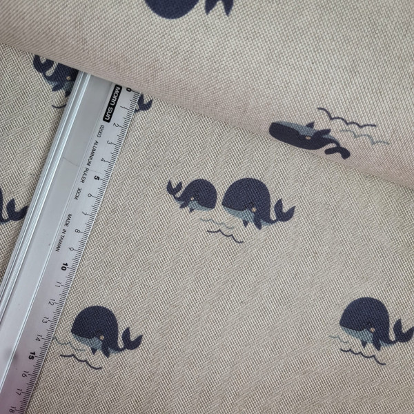 Canvas | Baumwolle | bedruckt | Wale | natur