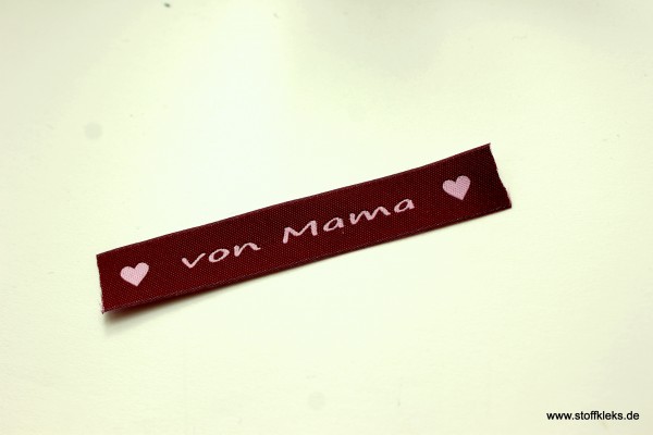 Applikation | Label | von Mama | Beere mit rosa | 1,5 cm